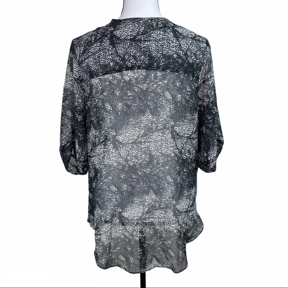 Topshop Black Leopard Wrap Style Blouse - Picture 2 of 8